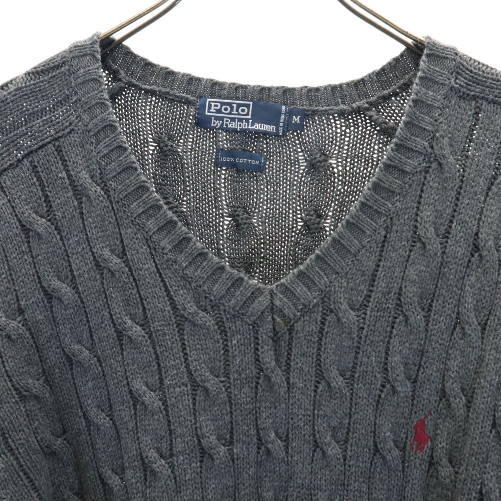 Polo by Ralph Lauren ポロバイラルフローレン 90s オールド 長袖 セーター M グレー ニット メンズ