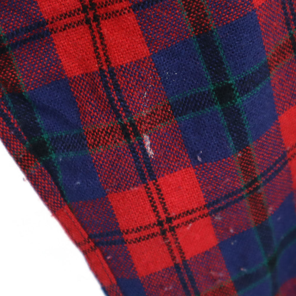 Country and Casual 60s ヴィンテージ ウールブレンド チェック柄 長袖 開襟 ウールシャツ 15M151/2 レッド×ブルー メンズ
