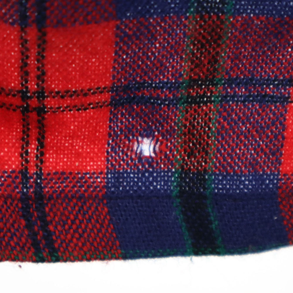 Country and Casual 60s ヴィンテージ ウールブレンド チェック柄 長袖 開襟 ウールシャツ 15M151/2 レッド×ブルー メンズ