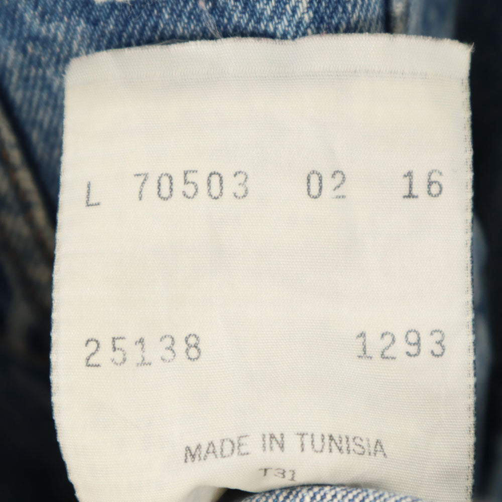 Levi's リーバイス 90s 70503-02 オールド チュニジア製 ユーロ ハンドウォーマポケット デニムジャケット L ブルー ユーロリーバイス ビッグサイズ メンズ