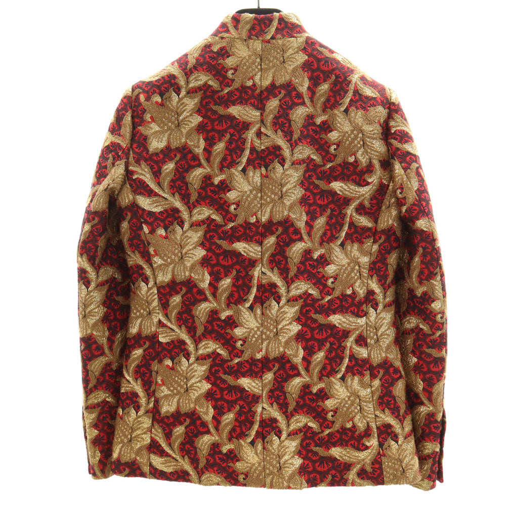 GUCCI グッチ 441738 イタリア製 花柄 ジャガード ジャケット 38 レッド 他 リボン ハンガー付き レディース