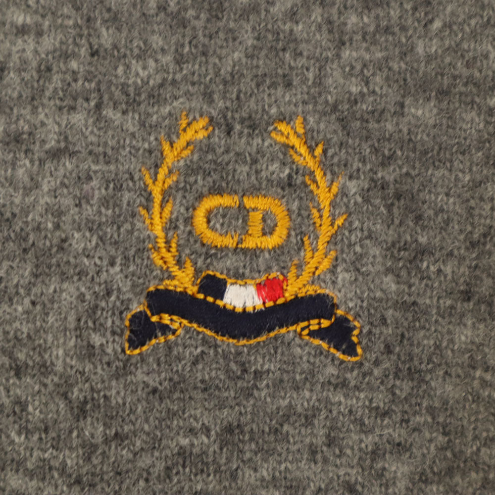 Christian Dior MONSIEUR クリスチャンディオール ムッシュ 90s イタリア製 オールド 長袖 セーター 50 グレー ニット メンズ