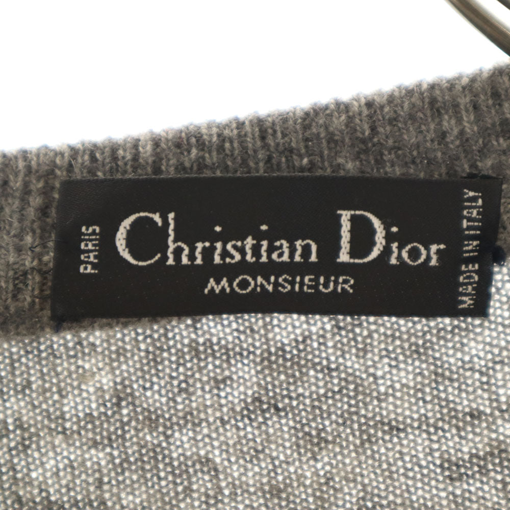 Christian Dior MONSIEUR クリスチャンディオール ムッシュ 90s イタリア製 オールド 長袖 セーター 50 グレー ニット メンズ