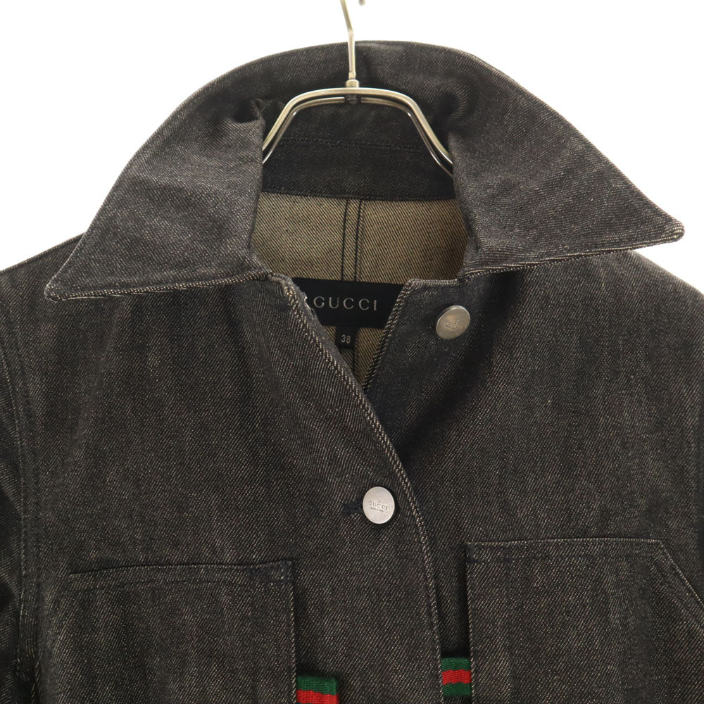 GUCCI グッチ イタリア製 デニムジャケット 38 ブラック レディース