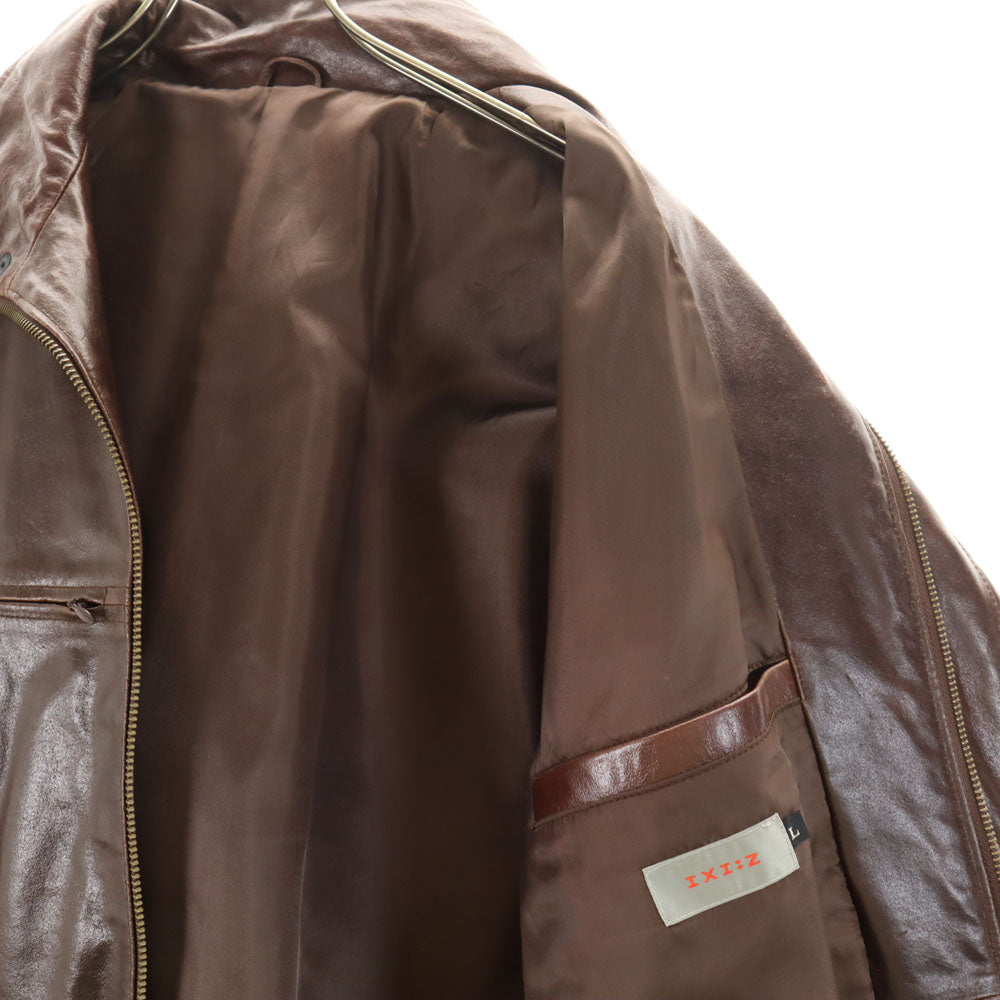 イクシーズ 牛革 レザージャケット L ブラウン IXI:Z メンズ