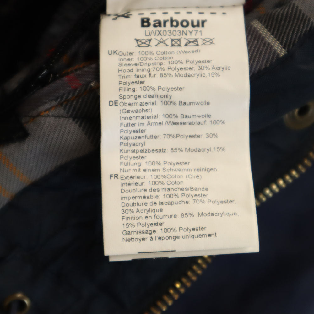 Barbour バブアー 2018年 ケルサール ワックス パーカー 40 ネイビー KELSALL WAX PARKA レディース