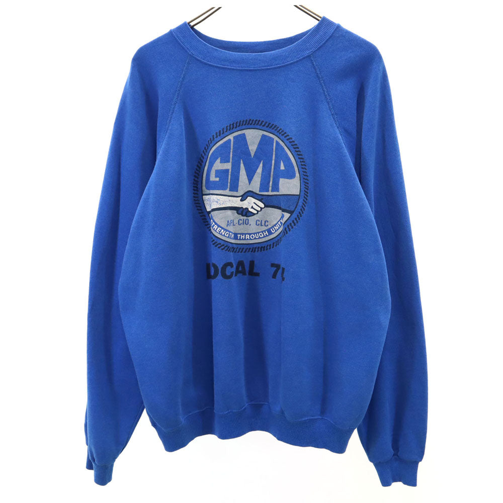 Hanes ヘインズ 80s USA製 ヴィンテージ 長袖 スウェット トレーナー XXL ブルー ビッグサイズ メンズ