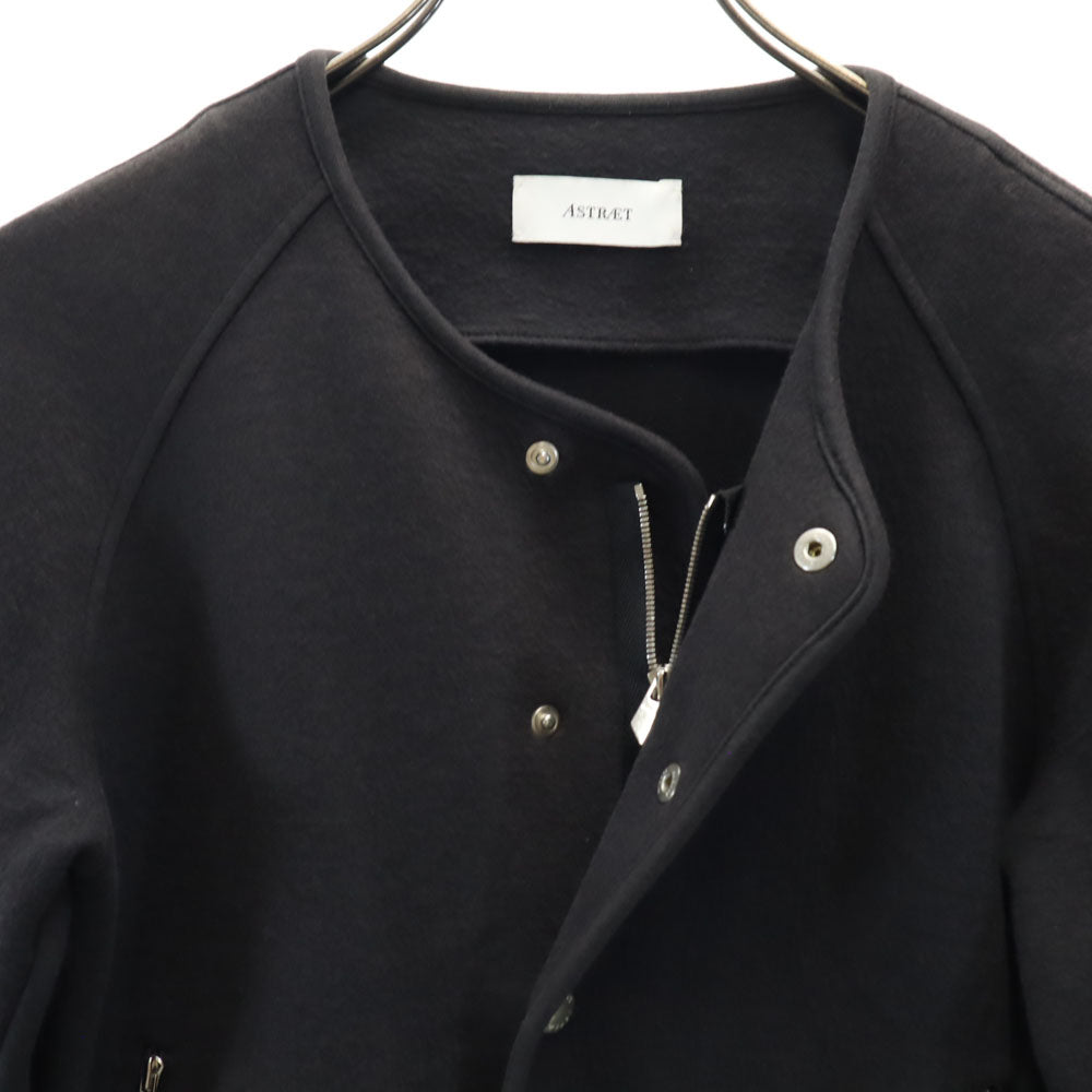 ASTRAET アストラット 日本製 ノーカラージャケット チャコールグレー レディース