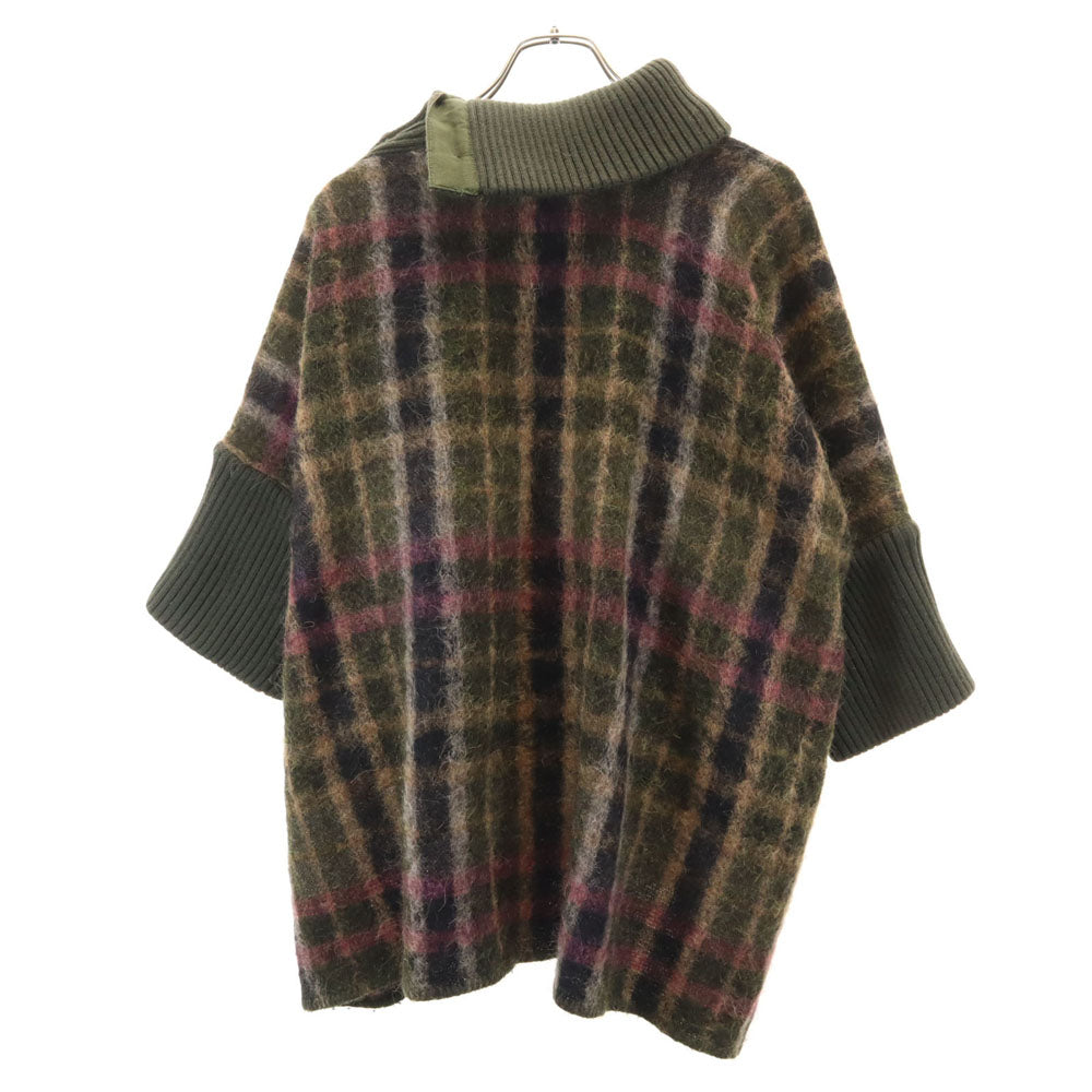 ドルチェアンドガッバーナ ルーマニア製 チェック柄 7分袖 ポンチョ 36 グリーン DOLCE&GABBANA レディース