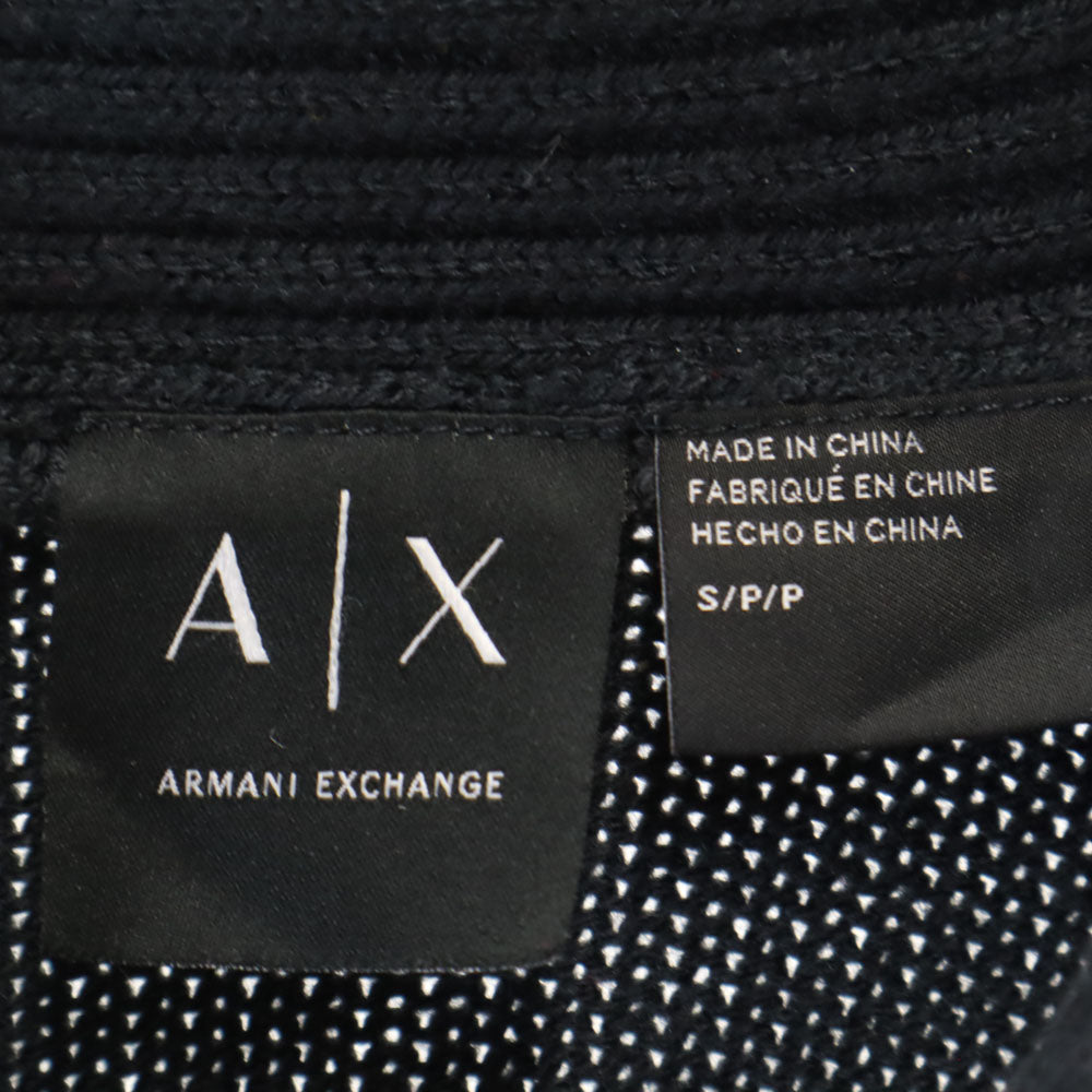 ARMANI EXCHANGE アルマーニエクスチェンジ 長袖 ショールカラー セーター S ワインレッド×ブラック ニット メンズ
