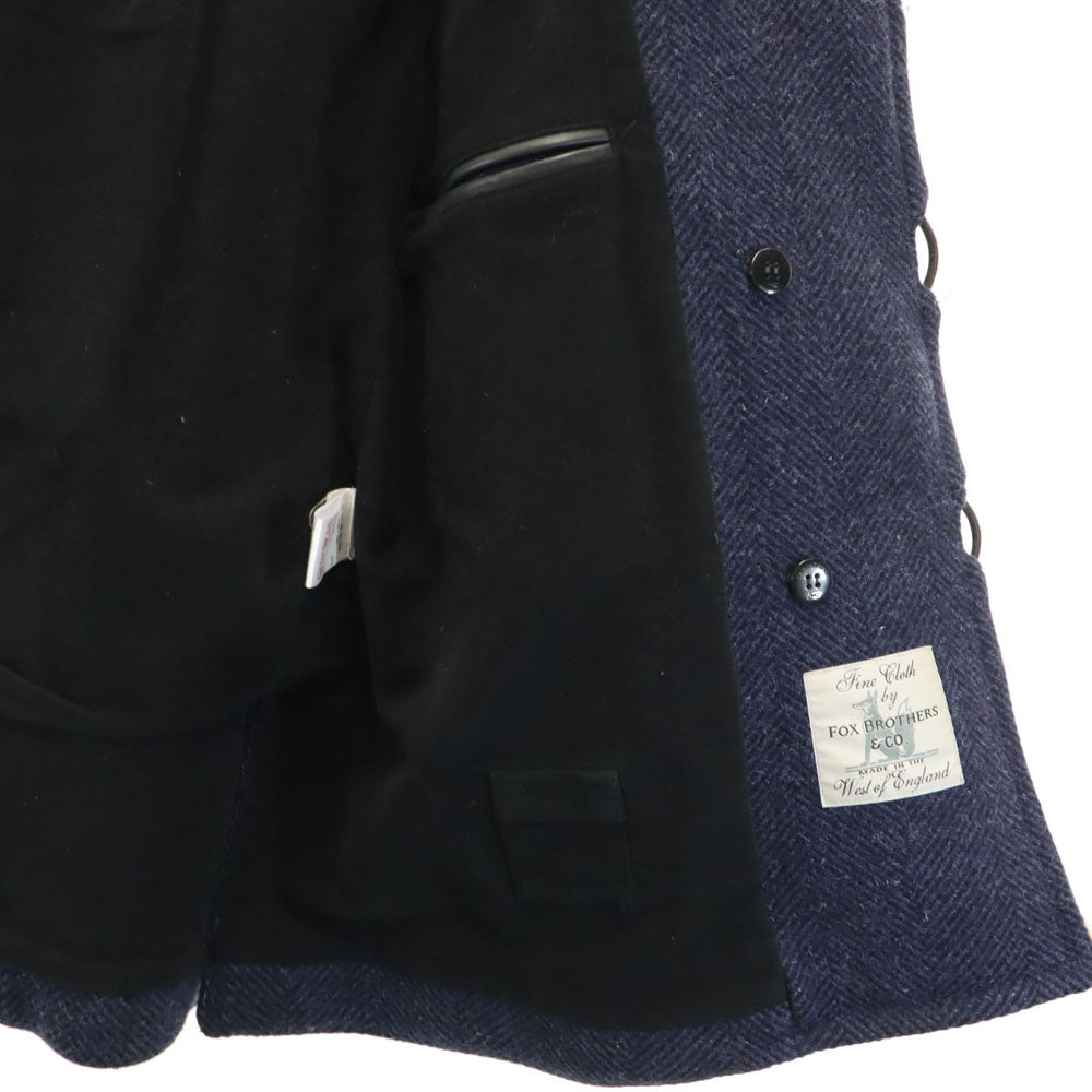 DENHAM デンハム CAGNEY FBH ウールレザー切替 ピーコート ネイビー×ブラック メンズ