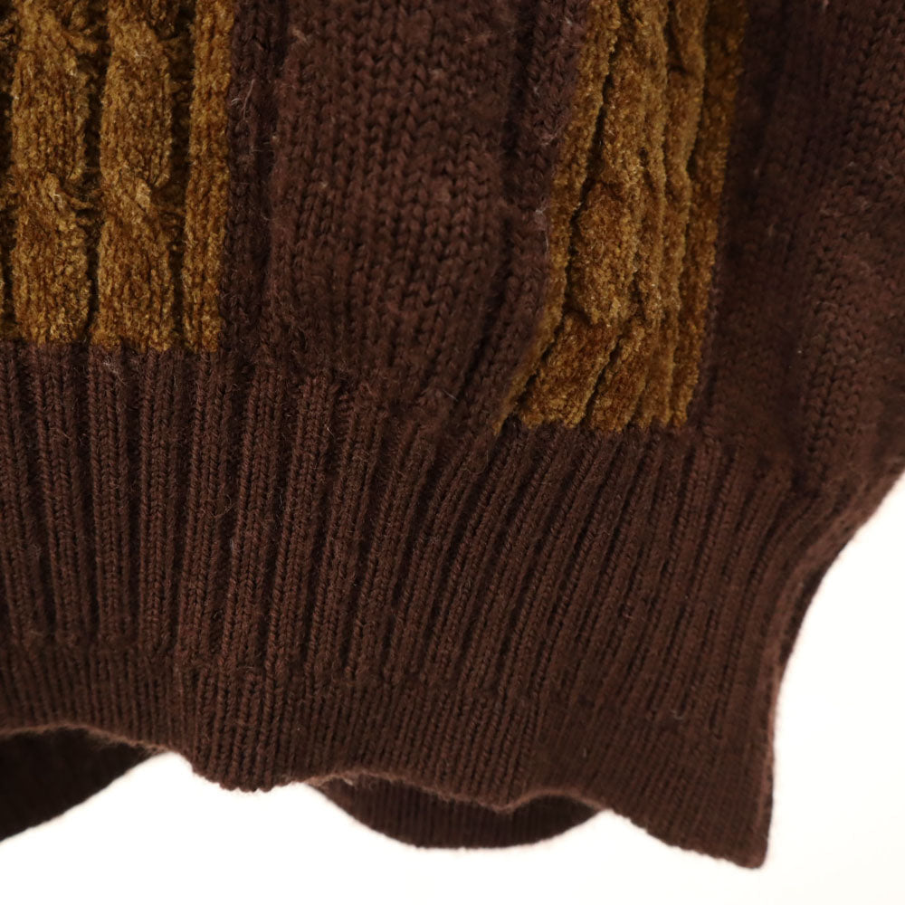 YVES SAINT LAURENT イヴサンローラン 90s 日本製 オールド 長袖 セーター LA ブラウン ニット ケーブル編み メンズ