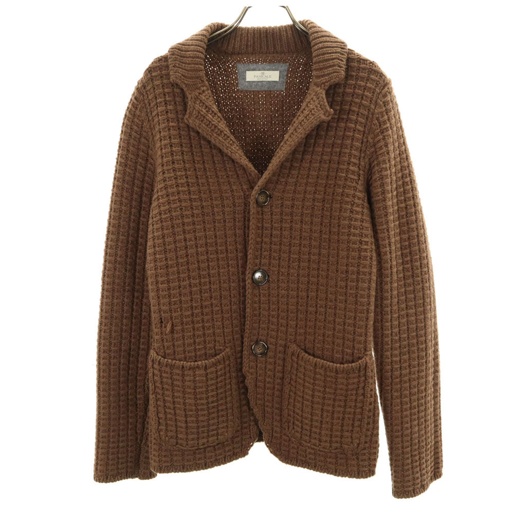 パニカーレ イタリア製 ウール ニット テーラードジャケット 42 ブラウン系 レディース