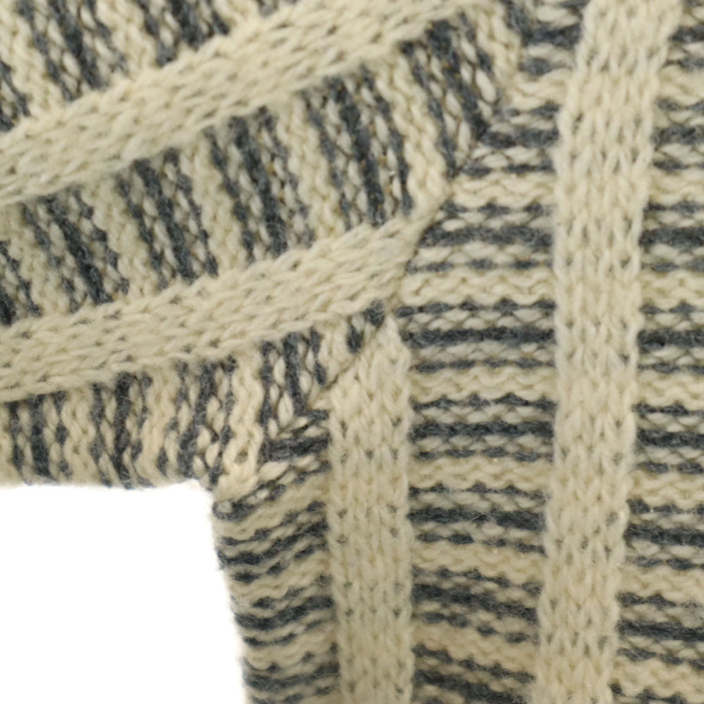 boat house row 90s オールド USA製 ウールブレンド 総柄 長袖 セーター M ベージュ ニット メンズ