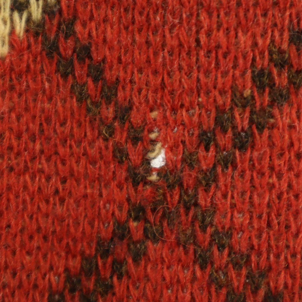 Rio リオ 90s 80s オールド アーガイル柄 長袖 エルボーパッチ セーター M レッド×オクター ニット メンズ