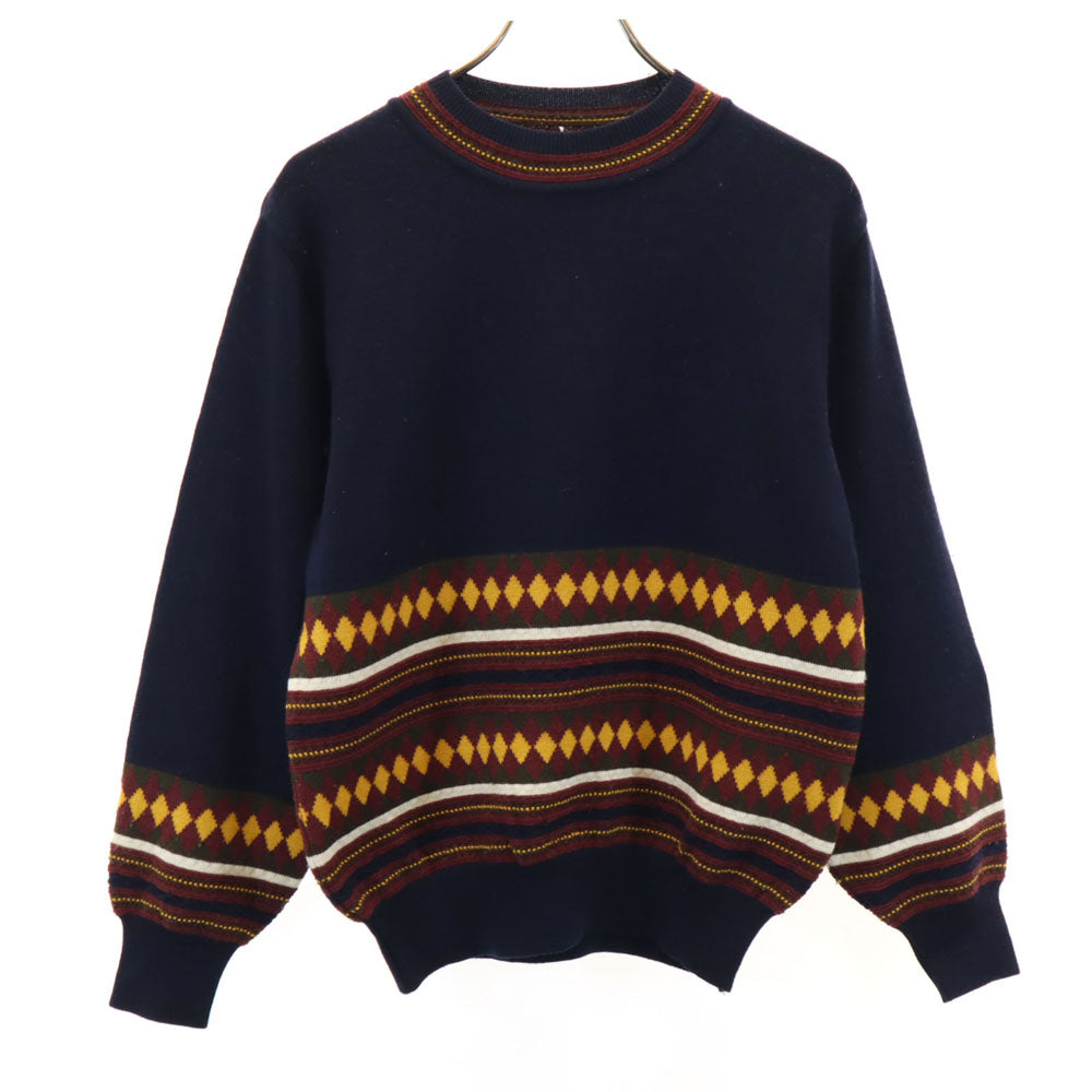 クリスチャンディオールスポーツ 90s ウールブレンド オールド モヘア混 アーガイル柄 長袖 セーター L ネイビー Christian Dior SPORTS ニット メンズ