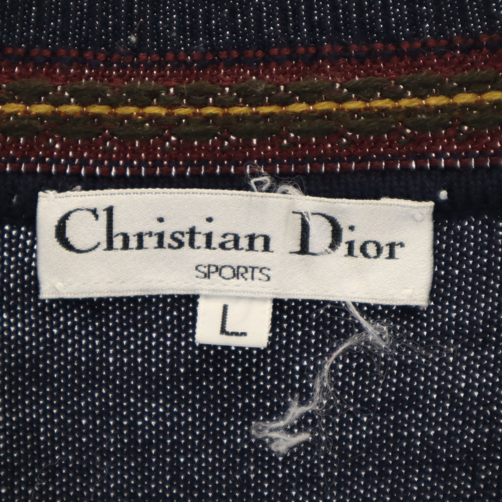 クリスチャンディオールスポーツ 90s ウールブレンド オールド モヘア混 アーガイル柄 長袖 セーター L ネイビー Christian Dior SPORTS ニット メンズ