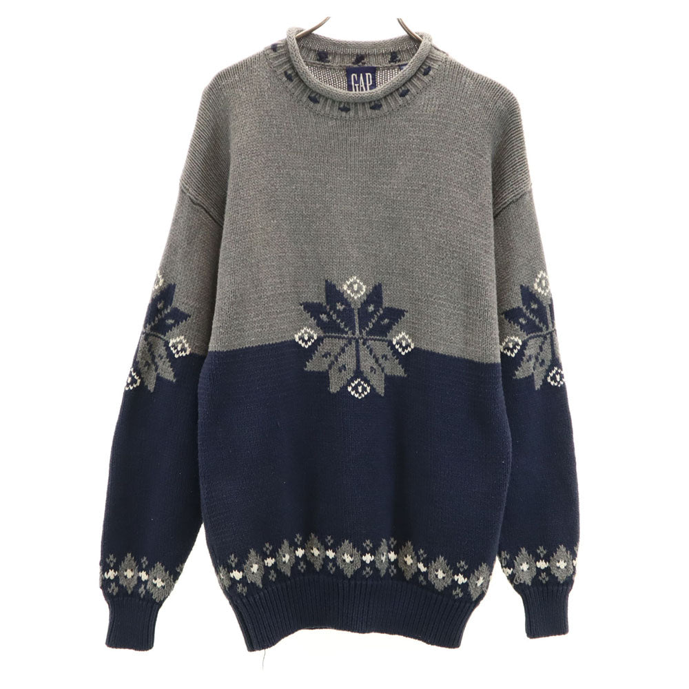 GAP ギャップ 90s オールド ノルディック柄 長袖 セーター L グレー ニット メンズ