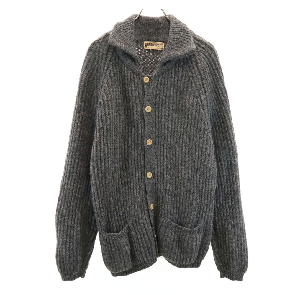 ブレニア 80s スコットランド製 ヴィンテージ 長袖 ニットカーディガン グレー メンズ