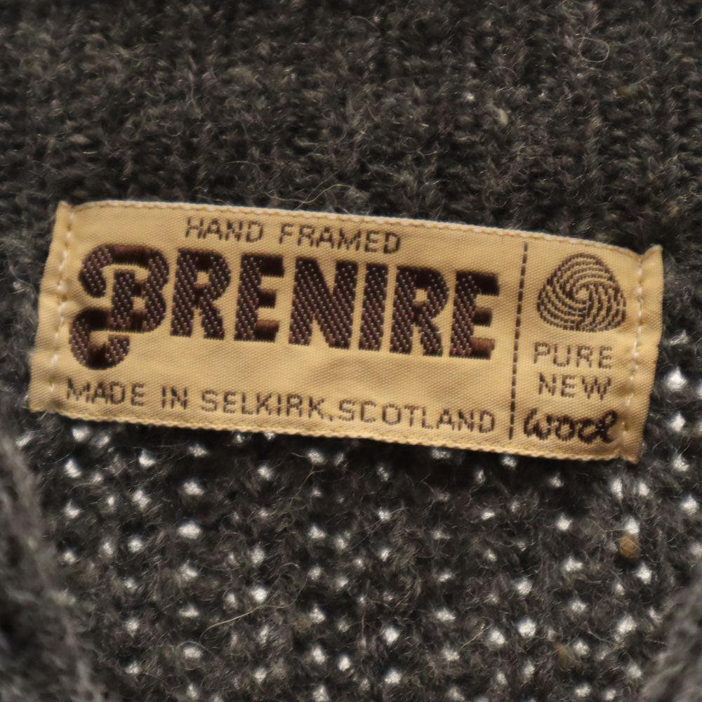 ブレニア 80s スコットランド製 ヴィンテージ 長袖 ニットカーディガン グレー メンズ