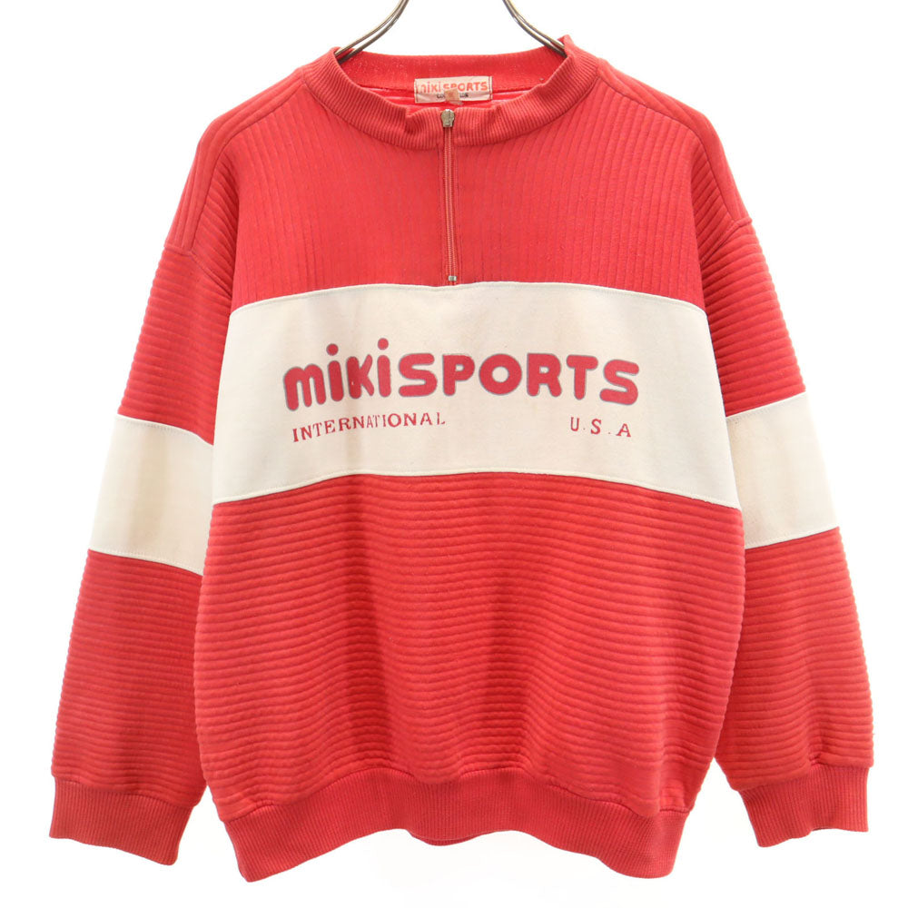 miki SPORTS ミキスポーツ 長袖 ハーフジップ トレーナー M レッド系 メンズ