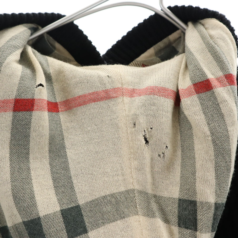 未使用 バーバリーチルドレン ウールブレンド 長袖 ポンチョ 18M-3Y ブラック レディース