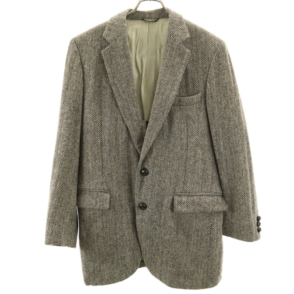 HARRIS TWEED ハリスツイード 70s 80s センターベント ヴィンテージ ヘリンボーン テーラードジャケット ブラウン系 メンズ