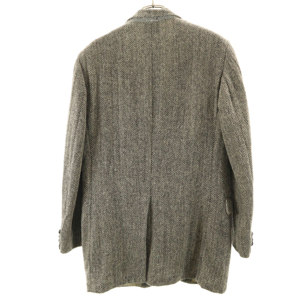 HARRIS TWEED ハリスツイード 70s 80s センターベント ヴィンテージ ヘリンボーン テーラードジャケット ブラウン系 メンズ