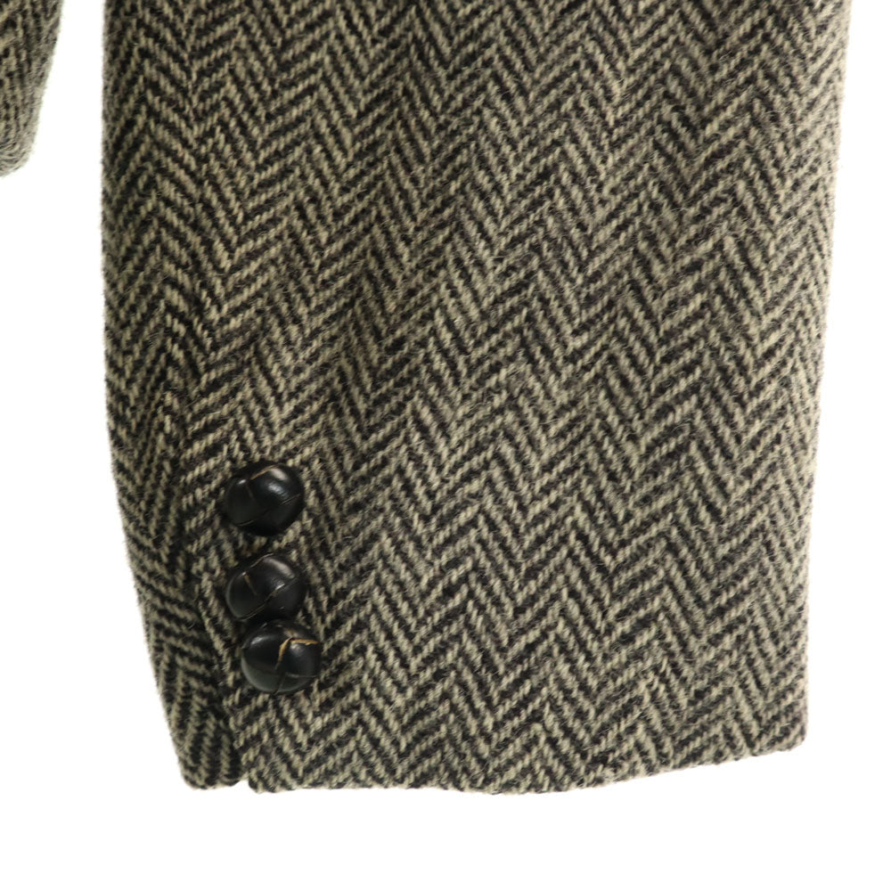 HARRIS TWEED ハリスツイード 70s 80s センターベント ヴィンテージ ヘリンボーン テーラードジャケット ブラウン系 メンズ