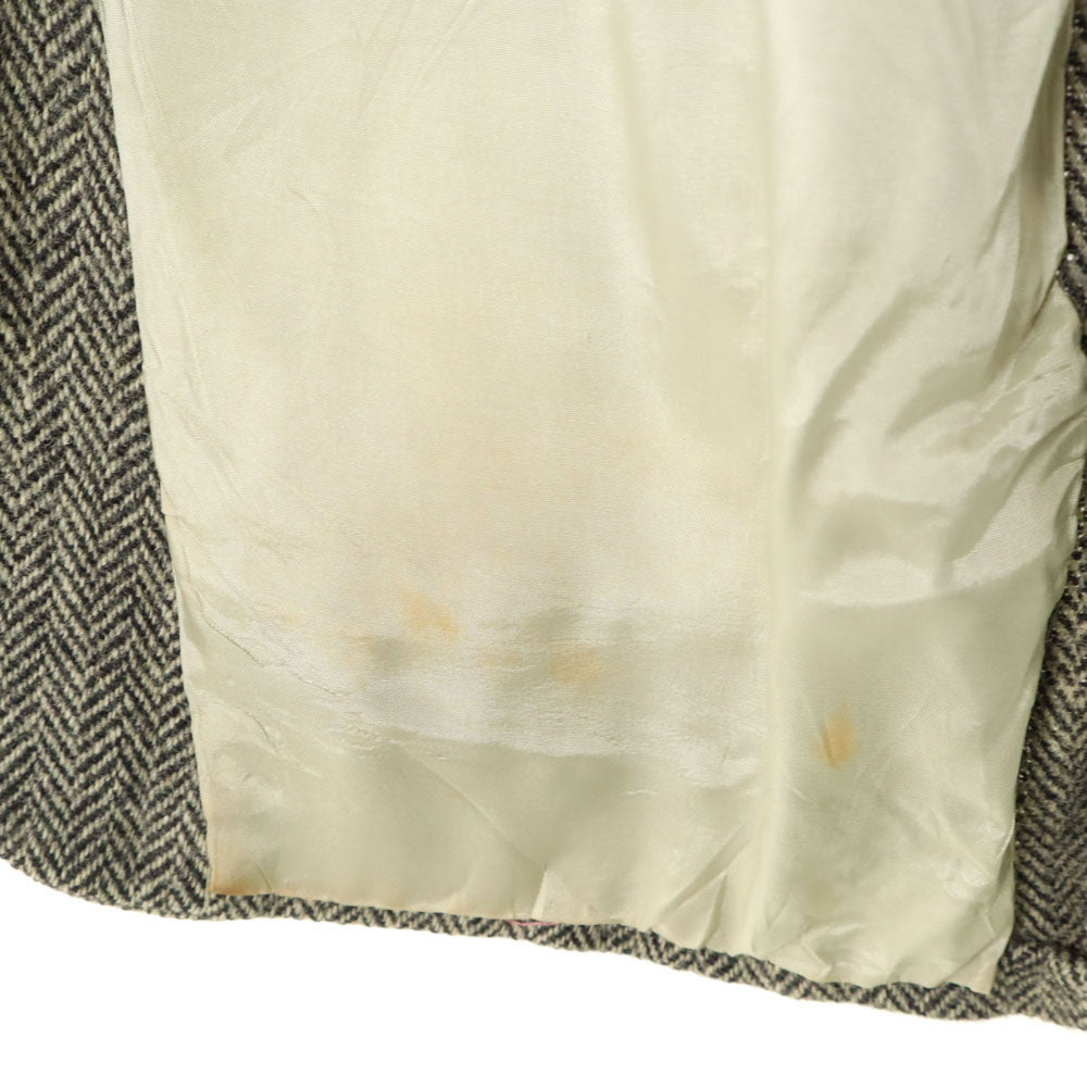 HARRIS TWEED ハリスツイード 70s 80s センターベント ヴィンテージ ヘリンボーン テーラードジャケット ブラウン系 メンズ