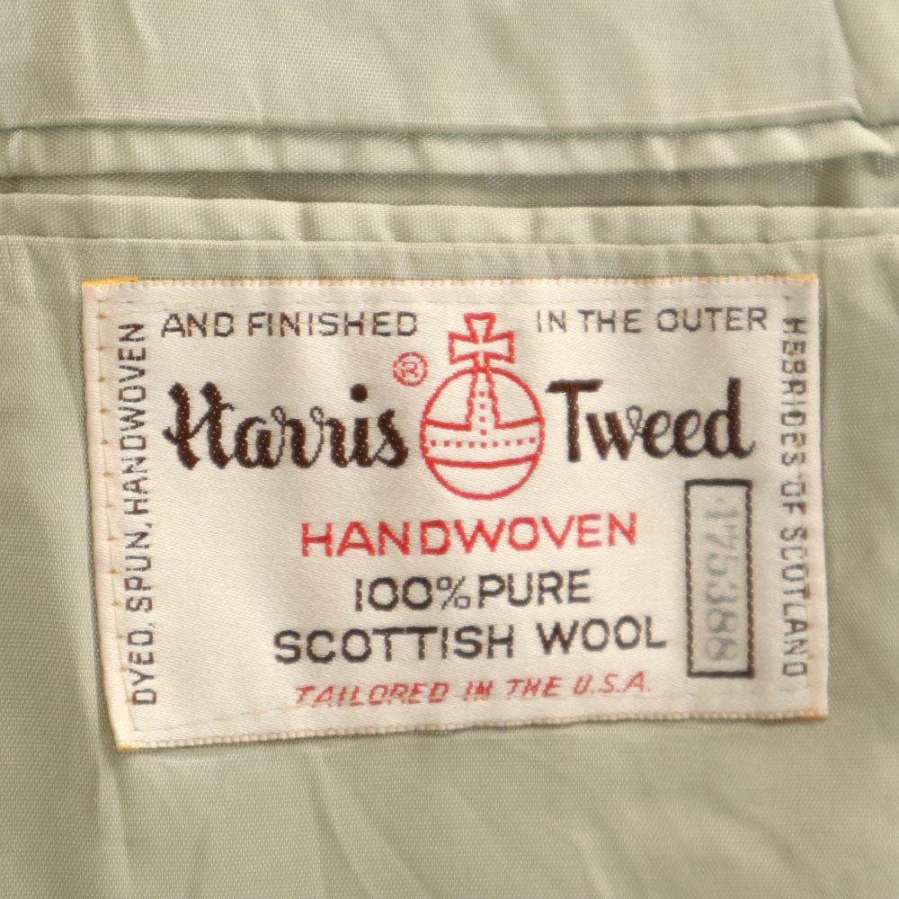 HARRIS TWEED ハリスツイード 70s 80s センターベント ヴィンテージ ヘリンボーン テーラードジャケット ブラウン系 メンズ