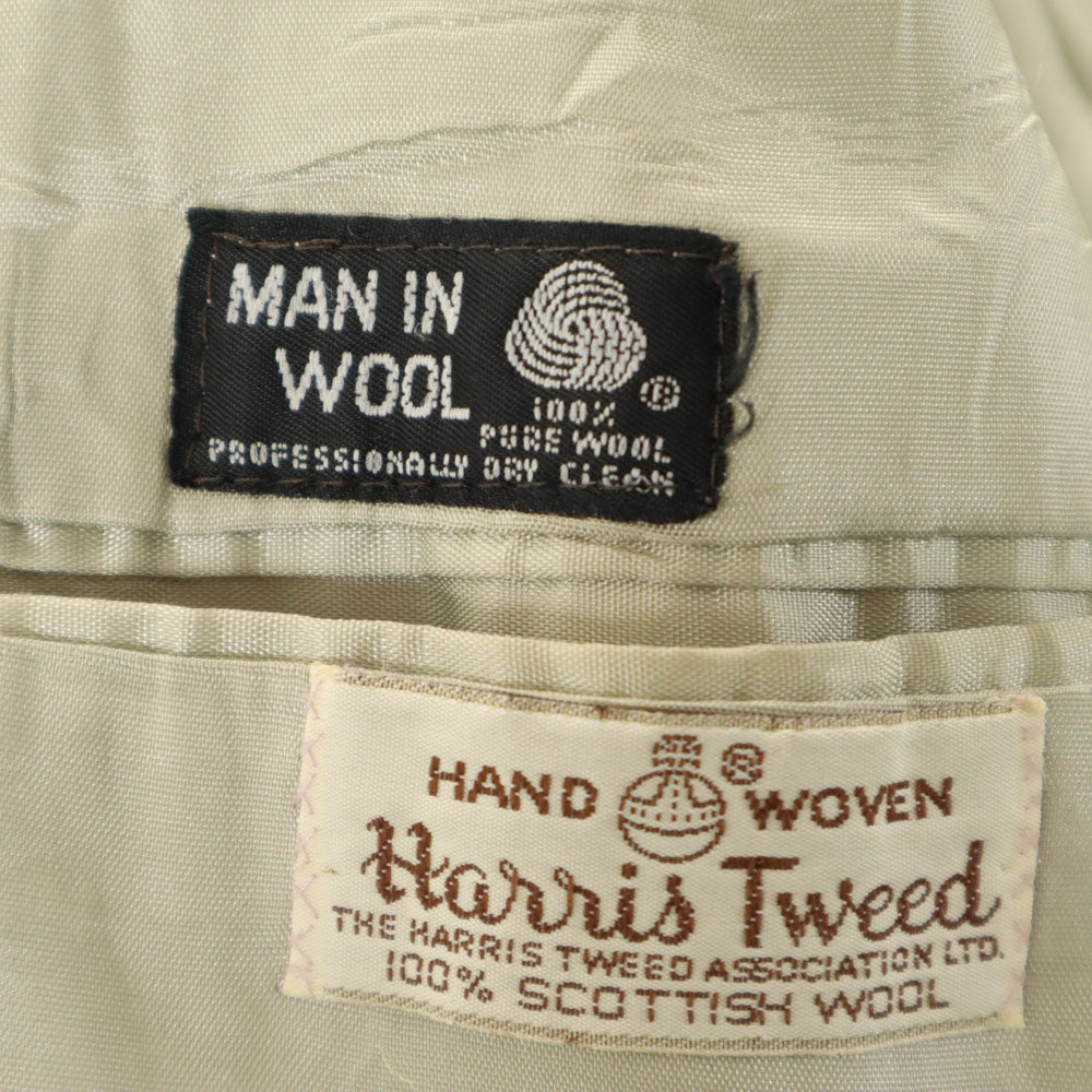 HARRIS TWEED ハリスツイード 70s 80s センターベント ヴィンテージ ヘリンボーン テーラードジャケット ブラウン系 メンズ