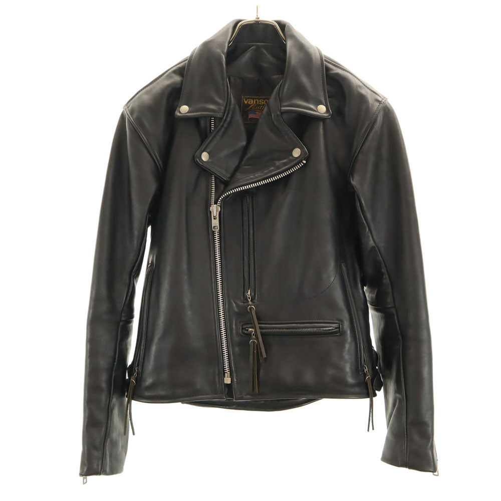 バンソンレザー USA製 ダブルライダースジャケット 36 ブラック メンズ