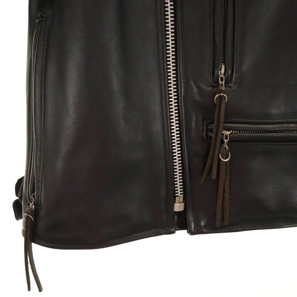 バンソンレザー USA製 ダブルライダースジャケット 36 ブラック メンズ