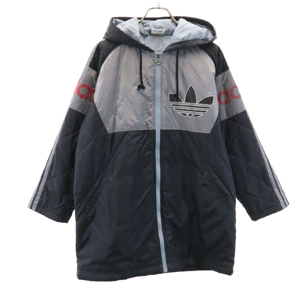 adidas アディダス 90s 日本製 デサント社 オールド トレフォイルロゴ 中綿ジャケット 160 ブラック キッズ