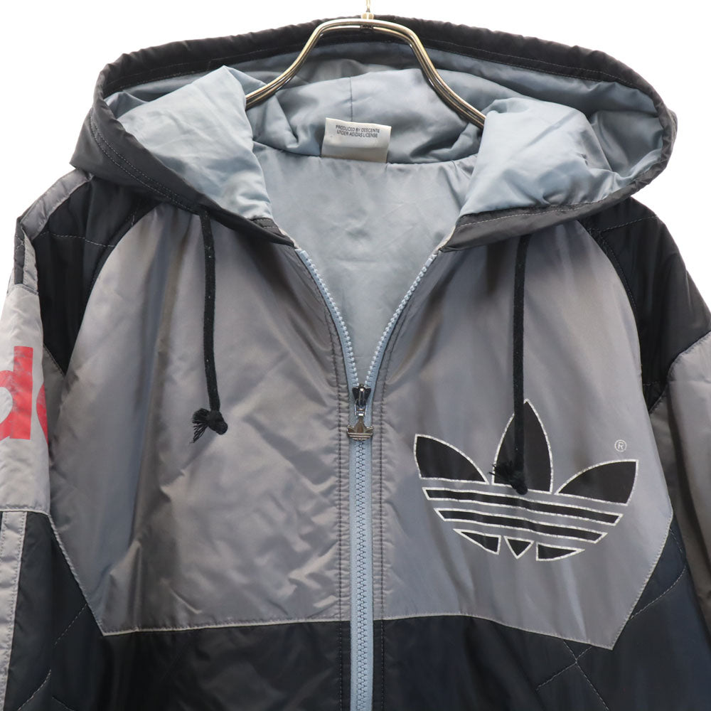 adidas アディダス 90s 日本製 デサント社 オールド トレフォイルロゴ 中綿ジャケット 160 ブラック キッズ