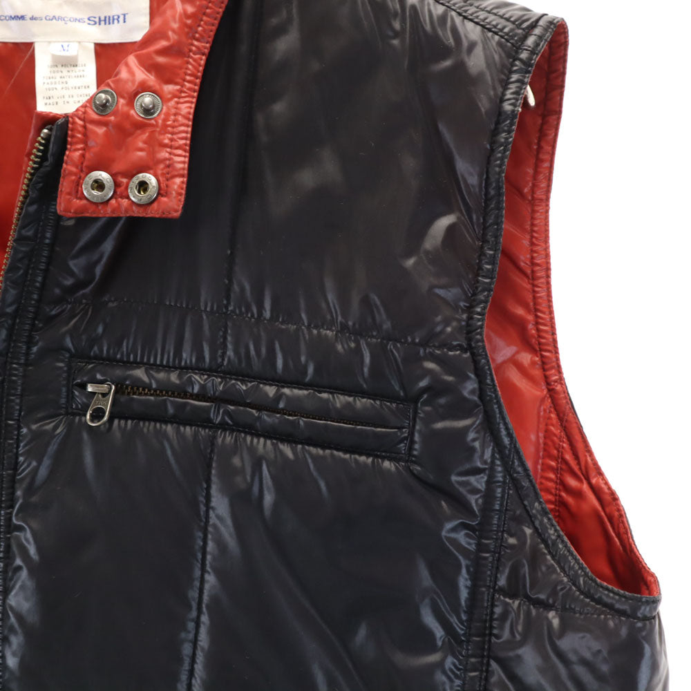 コムデギャルソンシャツ リバーシブル 中綿ベスト M チャコールブラック COMME des GARCONS SHIRT メンズ
