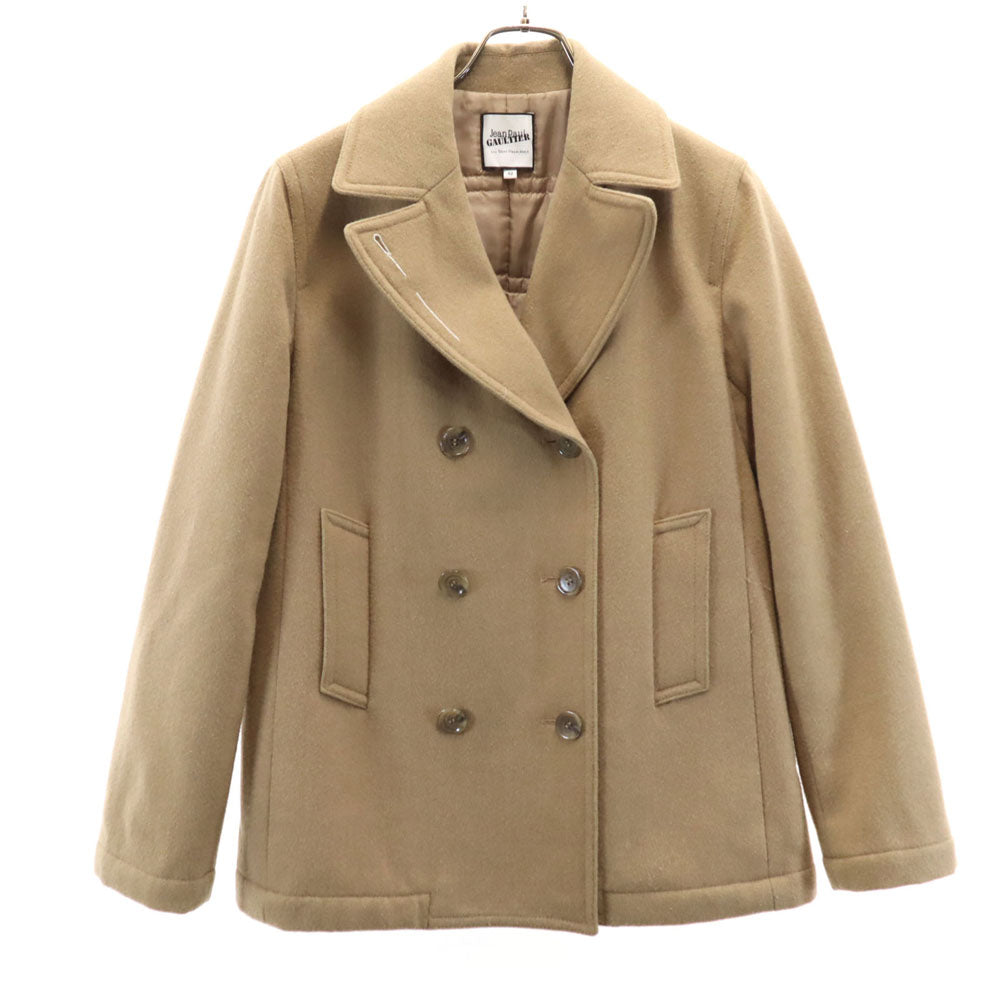 JEAN-PAUL GAULTIER ジャンポールゴルチエ ソフトメルトン ピーコート 42 ベージュブラウン 中綿入り レディース