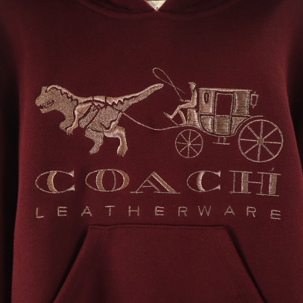コーチ 長袖 スウェット パーカー XS ボルドー COACH レディース