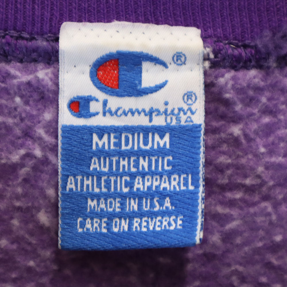 Champion チャンピオン 90s オールド USA製 青タグ 長袖 スウェット トレーナー M パープル 裏起毛 メンズ