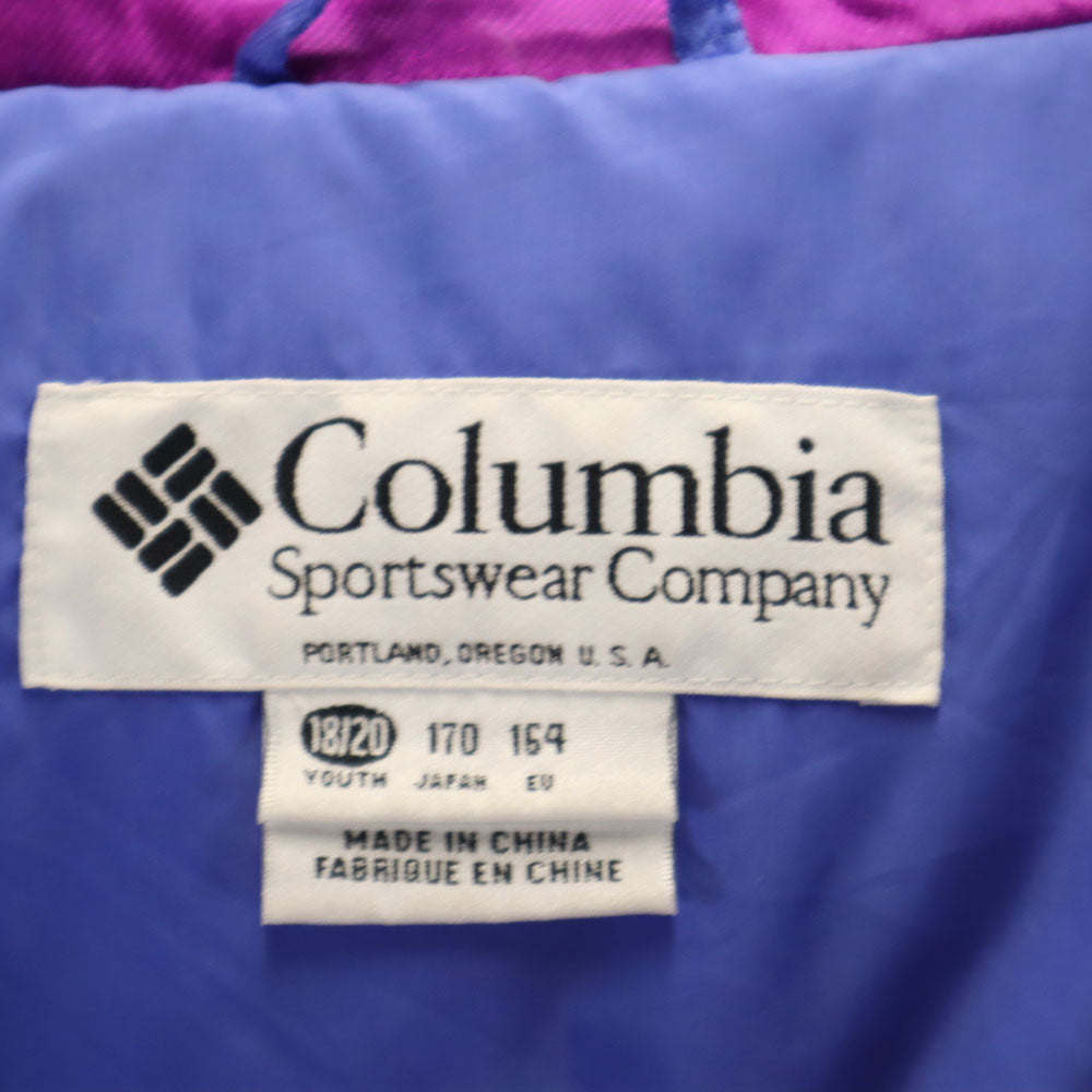 Columbia コロンビア 90s オールド ダウンジャケット 18/20 青紫 アウトドア ユースサイズ キッズ