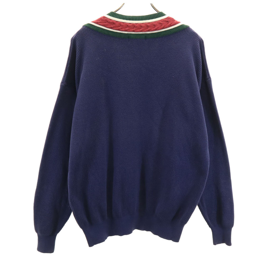 NAUTICA ノーティカ 90s オールド チルデン 長袖 Vネック セーター XL ネイビー ニット メンズ