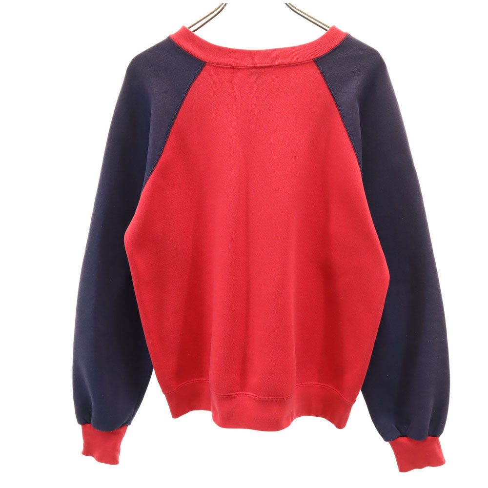 EDWIN エドウィン 90s USA製 オールド 2トーン 長袖 スウェット トレーナー M レッド 他 裏起毛 ラグラン メンズ