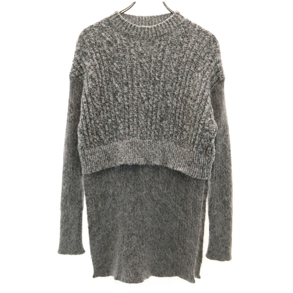 Stella McCartney ステラマッカートニー イタリア製 長袖 レイヤード セーター 36 グレー ニット レディース