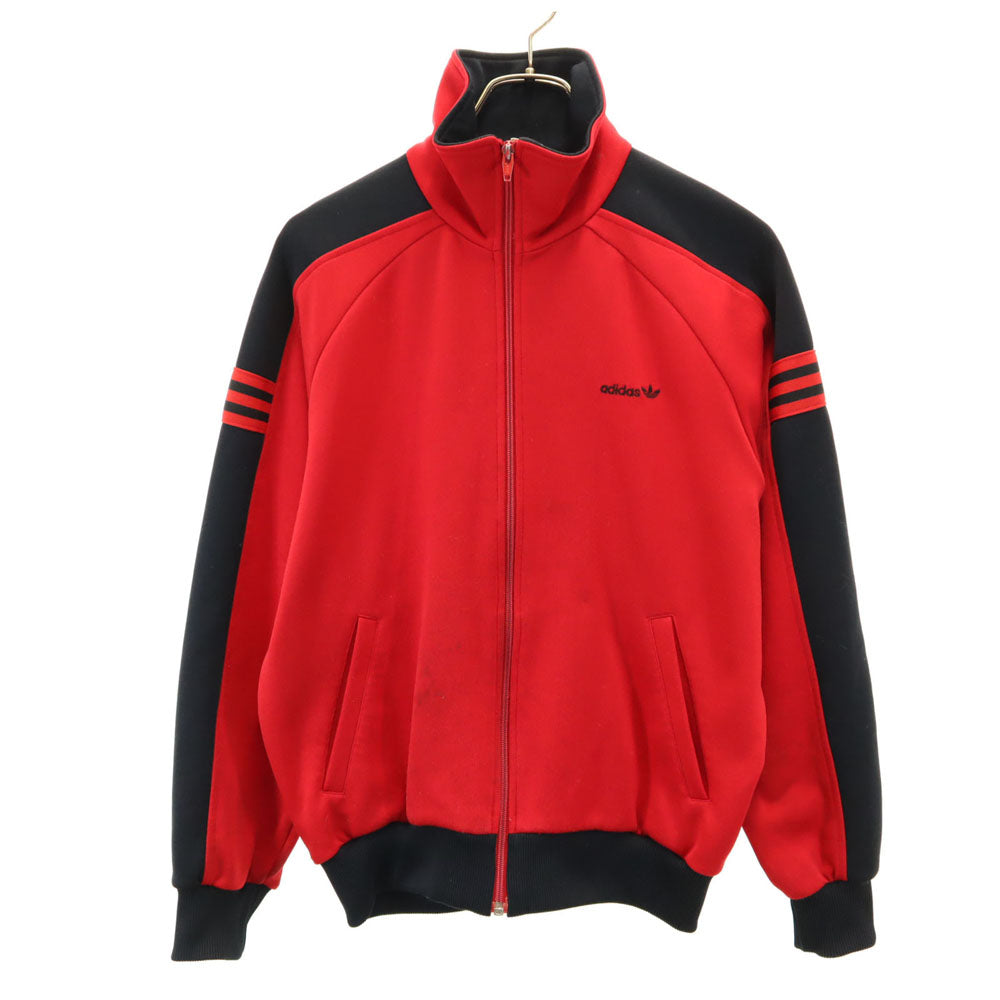 adidas アディダス 70s デサント製 ヴィンテージ 西ドイツタグ トレフォイルロゴ トラックジャケット M レッド ジャージ メンズ
