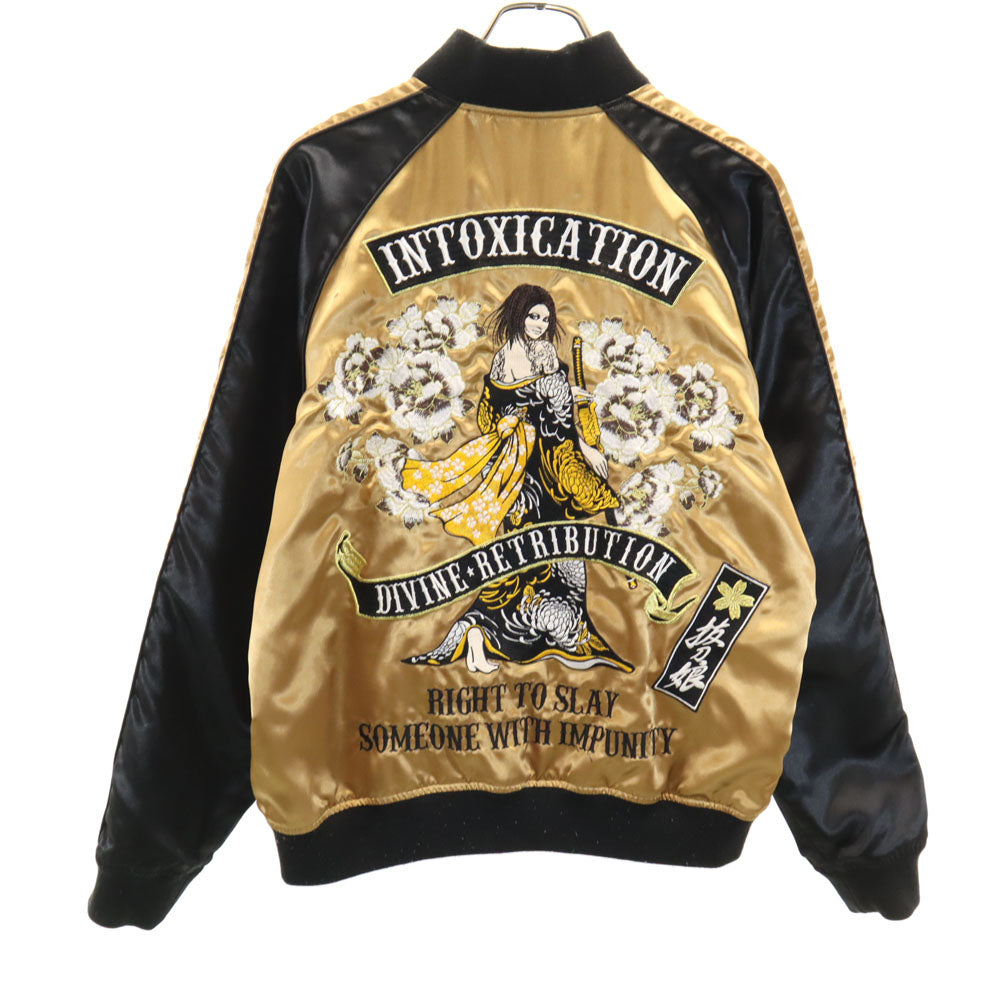 抜刀娘 リバーシブル スタジャン M ゴールド/ブラック メンズ