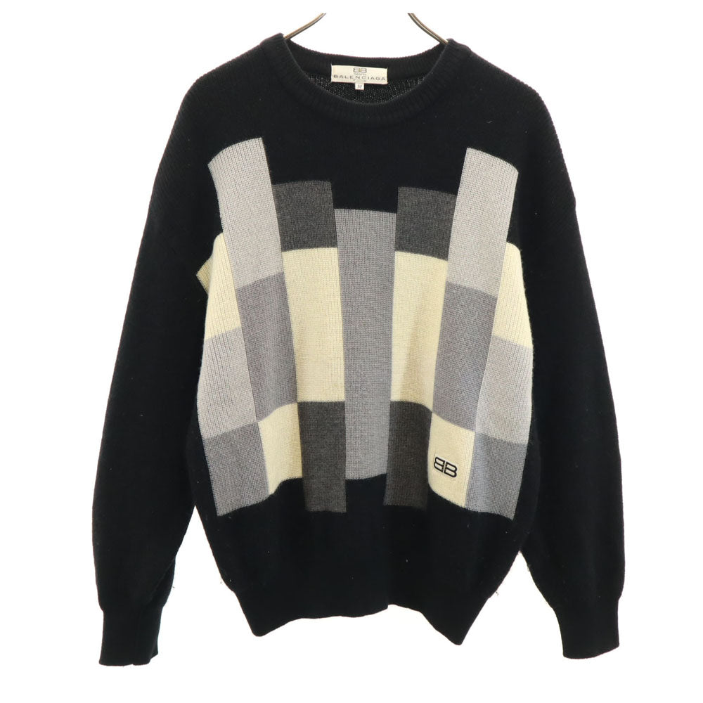 BALENCIAGA SPORT バレンシアガ スポーツ 90s オールド 長袖 セーター M ブラック ニット メンズ