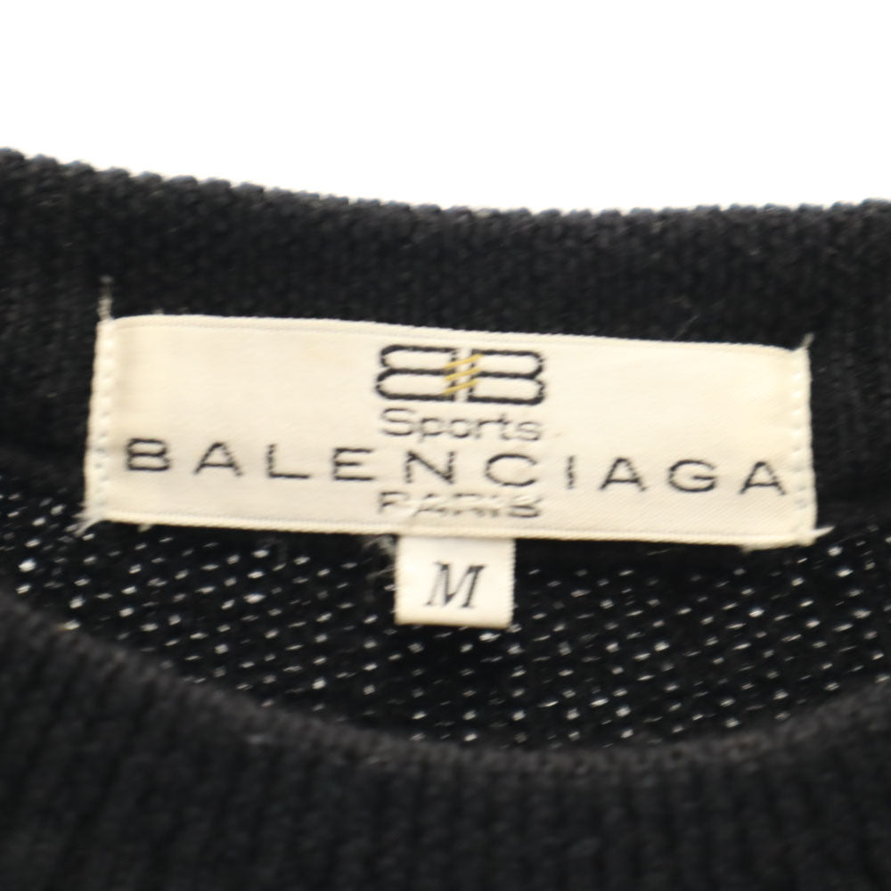 BALENCIAGA SPORT バレンシアガ スポーツ 90s オールド 長袖 セーター M ブラック ニット メンズ