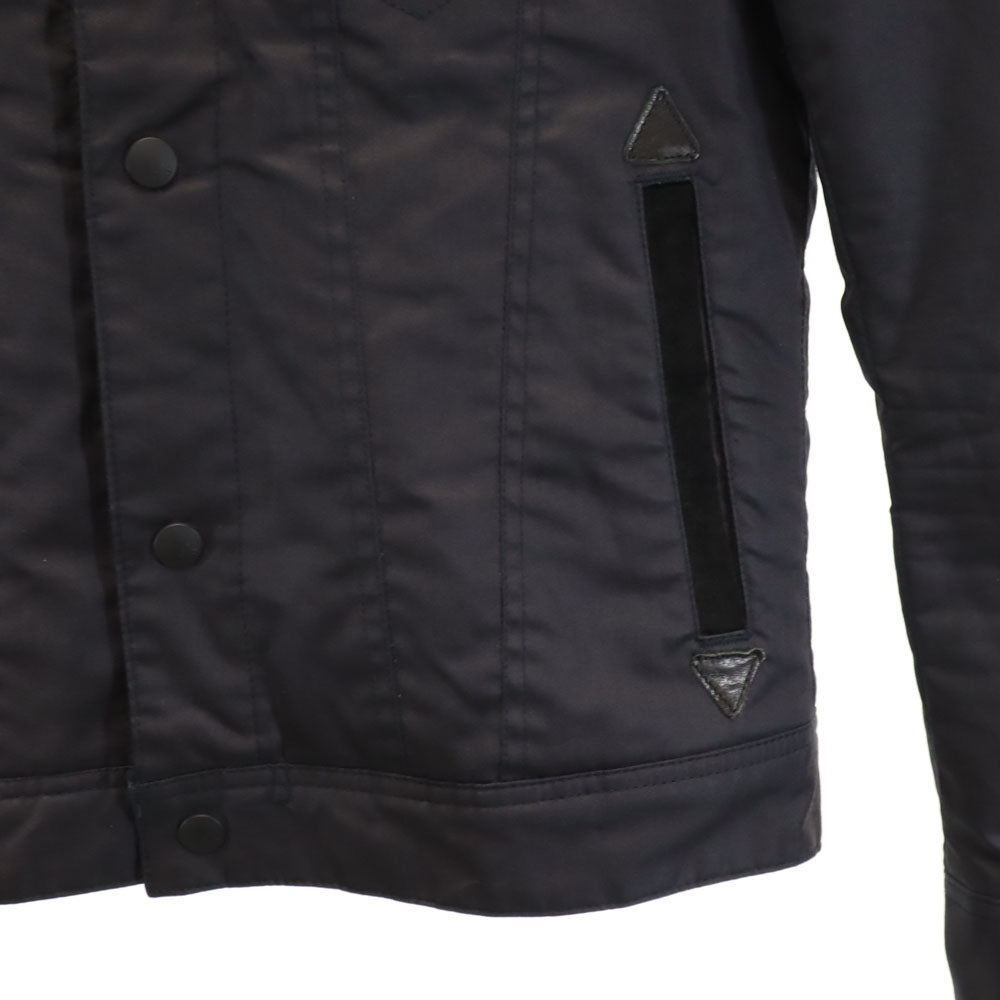 ファクトタム 日本製 樹脂コーティング トラッカー ジャケット 44 濃紺 FACTOTUM 裏ボア メンズ