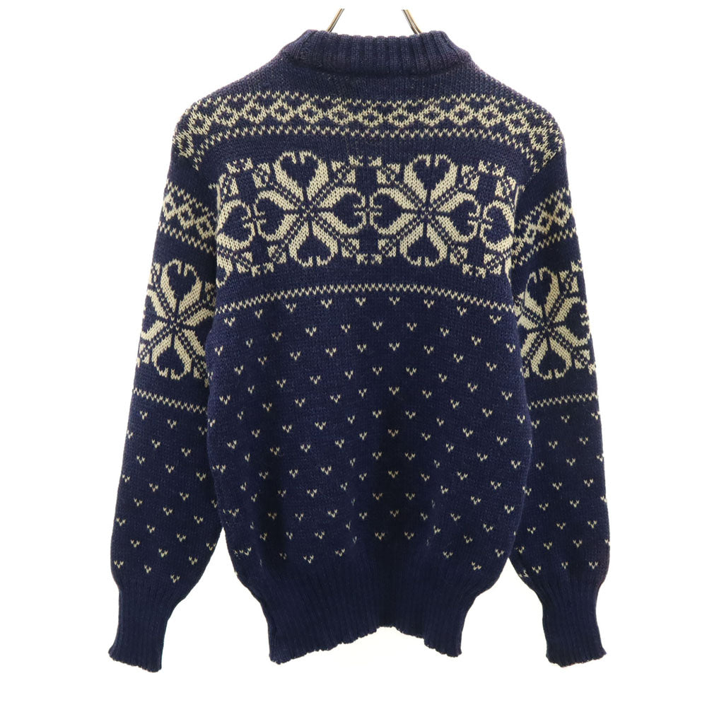 Billy Buck 70s 80s ヴィンテージ ノルディック柄 長袖 セーター M ネイビー ニット レディース